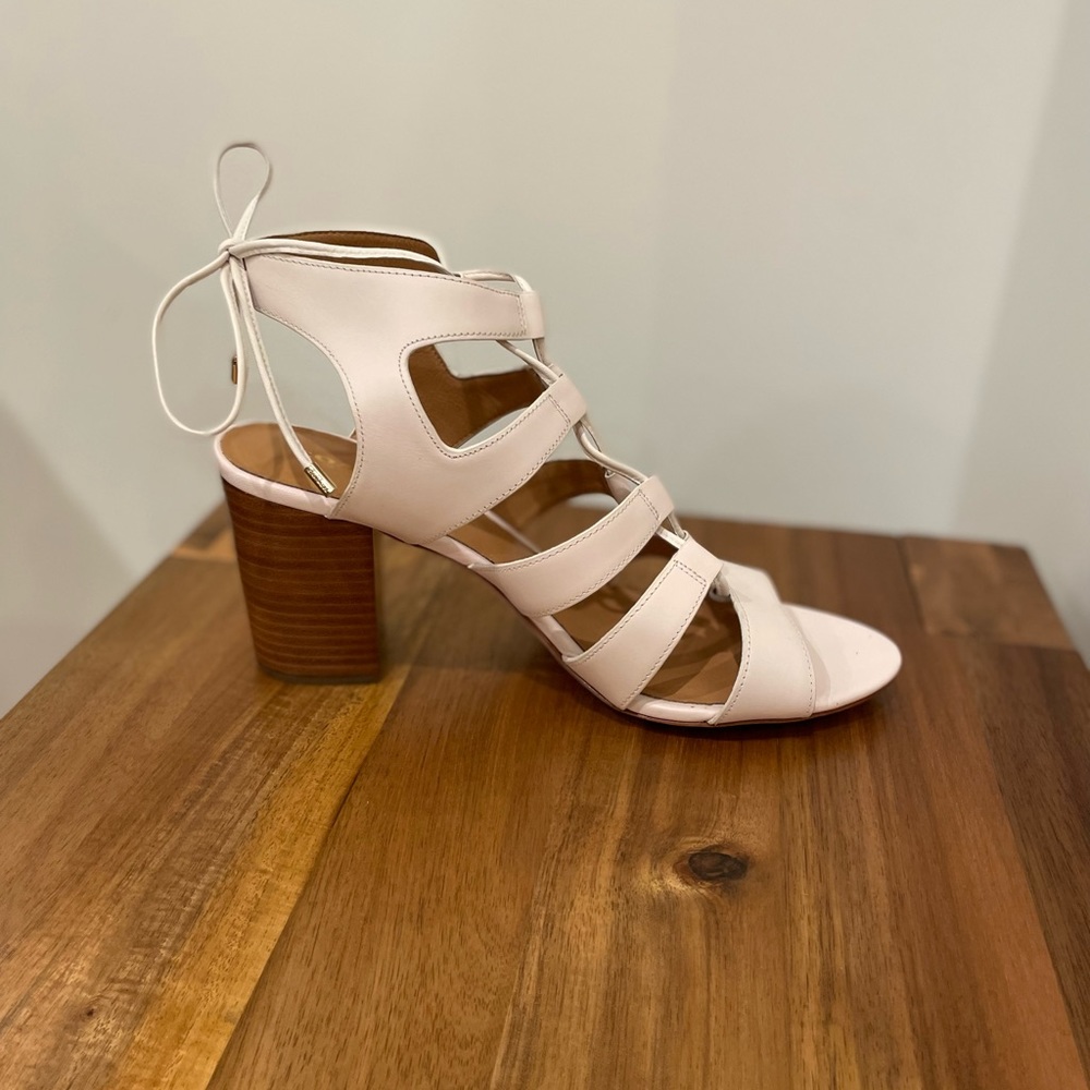 NWT Coach Larissa Heeled Sandals size 9.5 in white/ cream - Picture 6 of 10